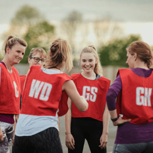 Netball club playing netball